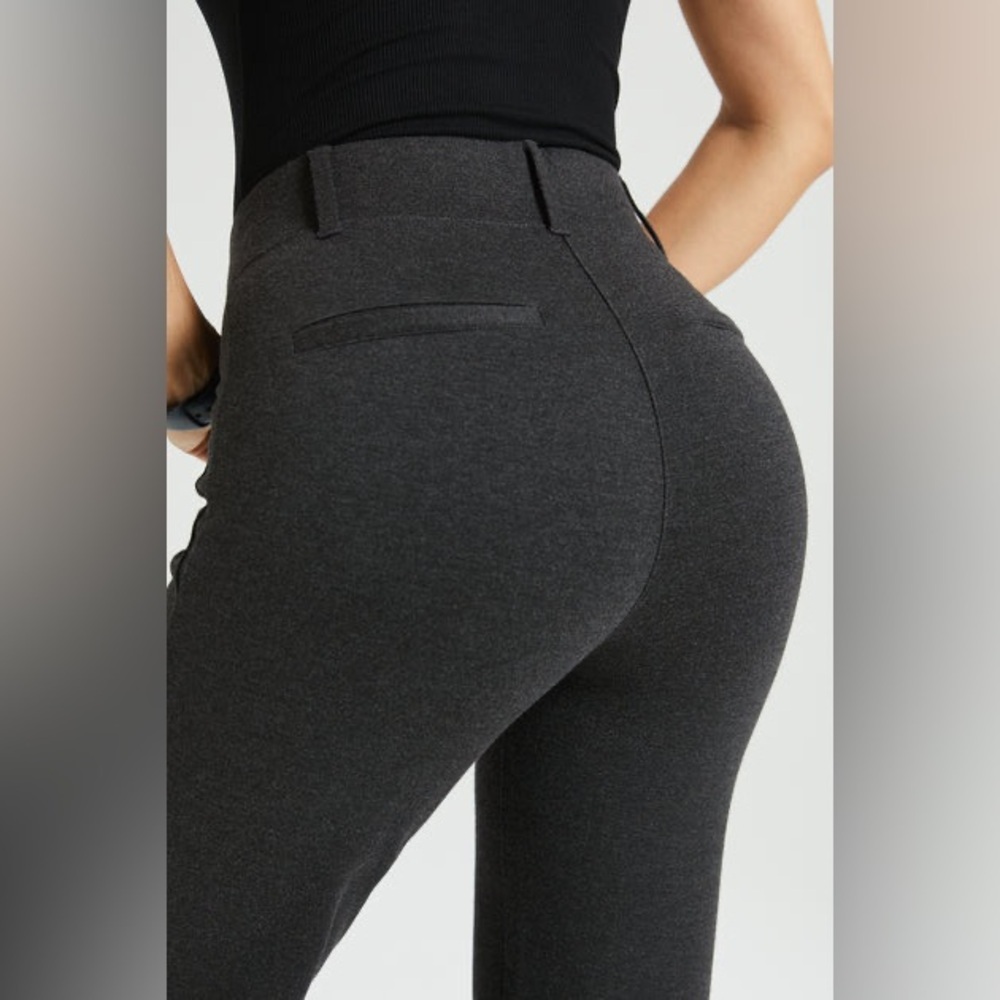 Betabrand Classic Dress Pant Yoga Pant Straight in Charcoal Grey Size XS Petite. - Picture 13 of 15